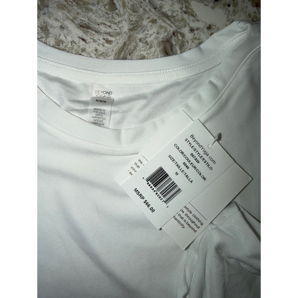 Beyond Yoga Womens Featherweight Balanced Tee White Heather size Medium - Picture 3 of 4